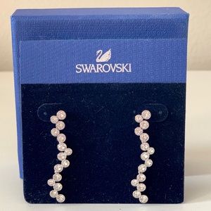 Silver Drop Swarovski Crystal Earrings